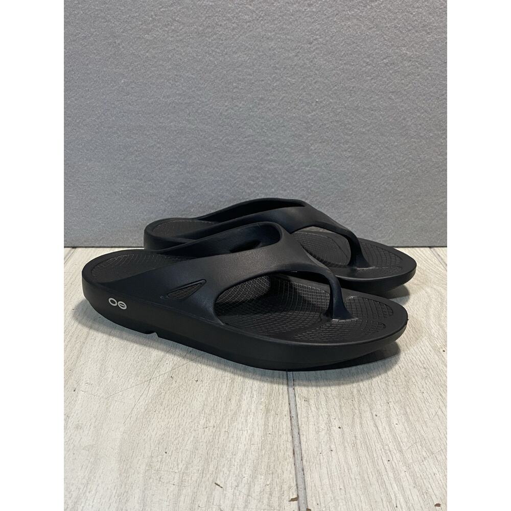 Oofos Original Sandals Men 8 Black Comfort Thong Flip Flop Recovery Lightweight